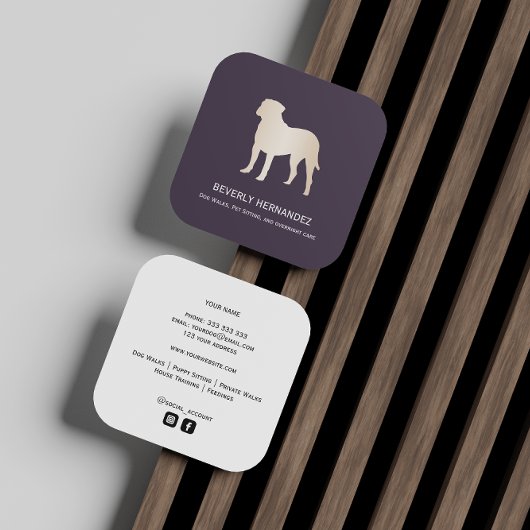 Gold Bullmastiff Dog Walker Trainer Puppy sitter Vierkante Visitekaartje