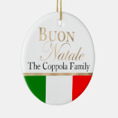 Gold Buon Natale Italiaanse vlag Kerstmis Keramisch Ornament (Rechts)
