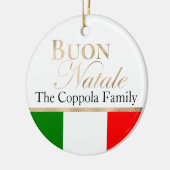 Gold Buon Natale Italiaanse vlag Kerstmis Keramisch Ornament (Links)