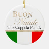 Gold Buon Natale Italiaanse vlag Kerstmis Keramisch Ornament (Achterkant)