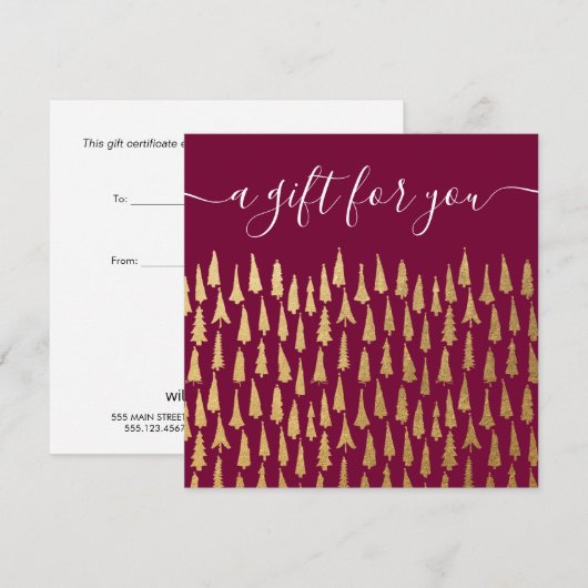 Gold Burgandy-kerstbomen (Voorkant / Achterkant)