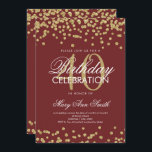 Gold Burgundy 40th Birthday Party Glitter Confetti Kaart<br><div class="desc">Elegant 40e verjaardag Gold Faux Glitter Confetti Burgundy nodigde sjabloon uit. Geweldig voor 40e verjaardagsfeestjes en nog veel meer!</div>