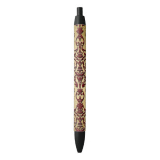 Gold Burgundy Damask Zwarte Inkt Pen