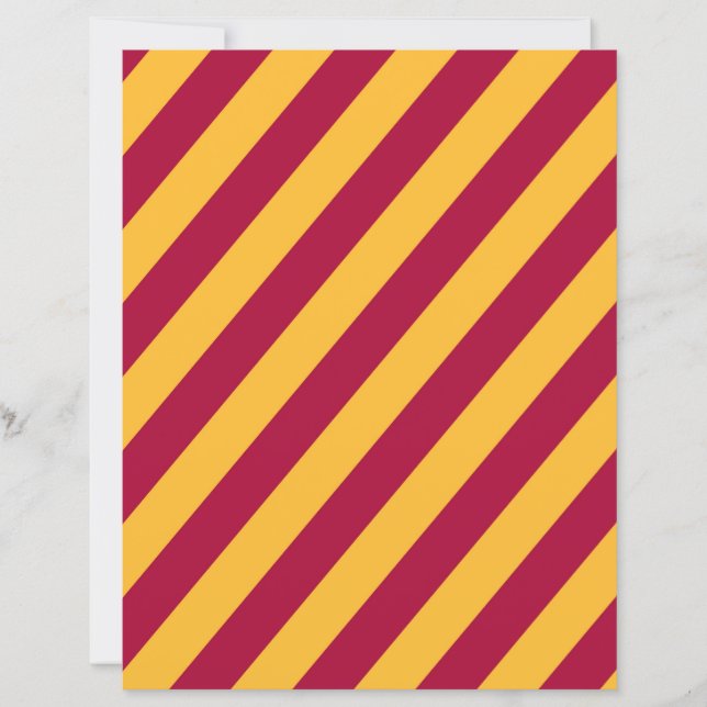 Gold & Burgundy Diagonal Stripes Scrapbook Paper (Voorkant)