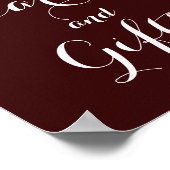 Gold Burgundy Floral Kaarten en Gifts Wedding Poster (Hoek)