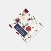 Gold Burgundy Floral Pattern Vrijgezellenfeest Servet (Hoek)