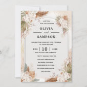 Gold Burgundy Gold Blush Pink Wedding Kaart (Voorkant)