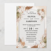 Gold Burgundy Gold Blush Pink Wedding Kaart (Voorkant / Achterkant)