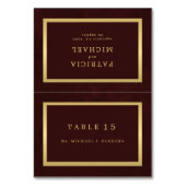 Gold burgundy guest name wedding place card  kaart (Voorkant)