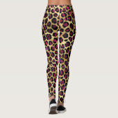 Gold Burgundy Leopard Leggings (Achterkant)