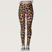 Gold Burgundy Leopard Leggings (Voorkant)