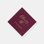 Gold & Burgundy Modern Cheers 40e verjaardag Servet (Hoek)