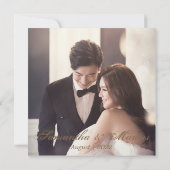 Gold Burgundy Red Waterverf Floral Wreath Wedding Bedankkaart (Achterkant)