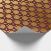 Gold Burgundy Red Wine Metallic Apple Bordeaux Cadeaupapier (Hoek)