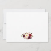 Gold Burgundy redt de datum van Floral Save The Date (Achterkant)