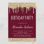 Gold Burgundy Sparkle Glitter Elke dag Kaart<br><div class="desc">Burgundy Marsala en Gold Sparkly Dripping Glitter Custom Any Age (13th, 16th, 18th, 21th, 30th, 40th, 50th, 60th) Adult, Teen of Child Birthday Party Invitation . Dit is de perfecte uitnodiging voor een moderne legant (dertien, zestien, achttien, eenentwintig, eenendertig, veertig, vijftig, zestig of zeventig) Glitter Sparkle Girly Birthday Party. Neem...</div>