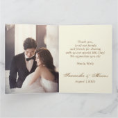 Gold Burgundy Waterverf Floral Wreath Wedding Bedankkaart (Binnen)