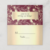 Gold Burgundy Weduwgoedkaart Plaatskaartje (Buitenkant ongevouwen)