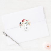 Gold Burgundy White Floral Ronde Sticker (Envelop)