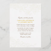 Gold Burlap en Lace Rustic Glam Wedding Folie Uitnodiging (Voorkant)