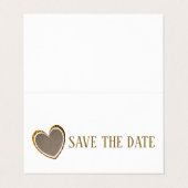 Gold Burlap Heart, foto slaat de datumkaart op Visitekaartje (Buitenkant ongevouwen)