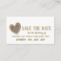 Gold Burlap Heart, sla de datum op