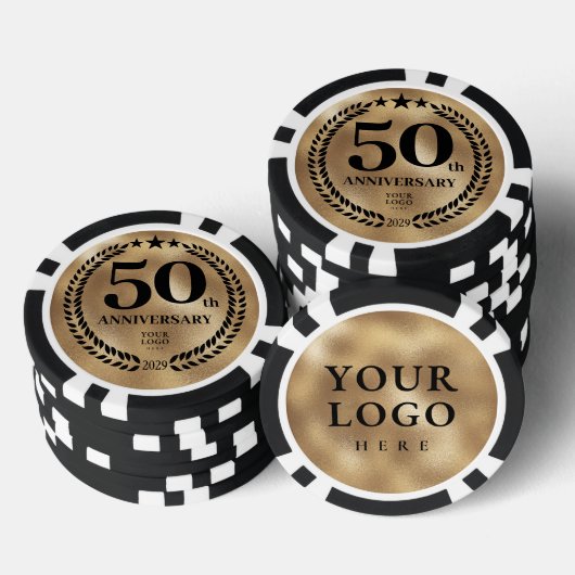 Gold Business 50th Anniversary Poker Chips (Opstapeling)