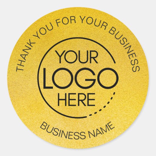 Gold Business Bedankt Ronde Sticker (Voorkant)