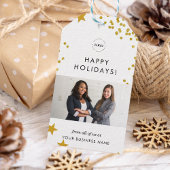 Gold Business Christmas Logo & Team Fotobedrijf Cadeaulabel