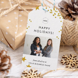 Gold Business Christmas Logo & Team Fotobedrijf Cadeaulabel