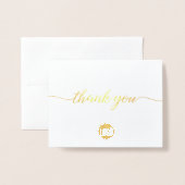 Gold Business - Klantenwaardering Hartelijk dank Folie Kaarten (Voorkant met envelop)