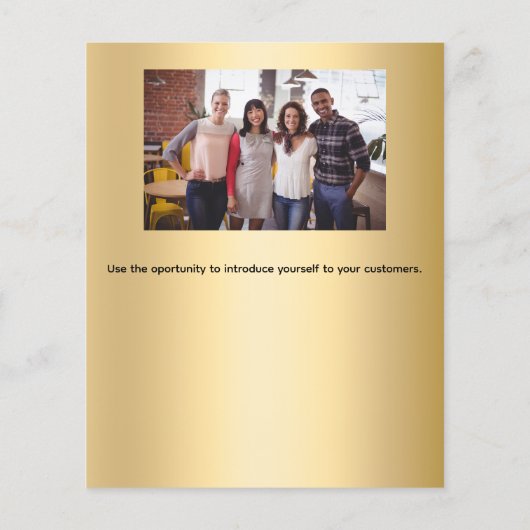 Gold business logo foto qr code flyer (Achterkant)