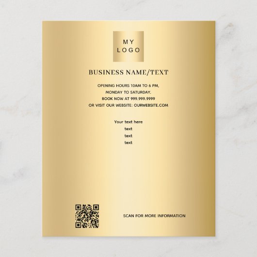 Gold business logo foto qr code flyer (Voorkant)