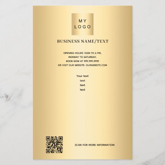 Gold business logo foto qr code flyer (Voorkant)