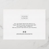 Gold Business Logo Hartelijk dank Pakket-insteekka Folie Uitnodiging (Achterkant)