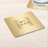 Gold Business-logo Kartonnen Onderzetters (Schuin)