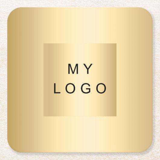 Gold Business-logo Kartonnen Onderzetters (Voorkant)