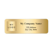 Gold business logo retouradres etiket (Voorkant)