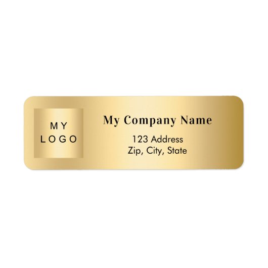 Gold business logo retouradres etiket (Voorkant)