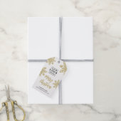 Gold Business Logo Vrolijk Kerstfeest Witte Sneeuw Cadeaulabel (Met Touw)