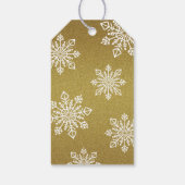 Gold Business Logo Vrolijk Kerstfeest Witte Sneeuw Cadeaulabel (Achterkant)