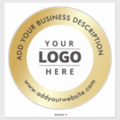 Gold Business Logo Website Car Window Decal Sticker (Vel)