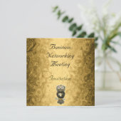 Gold Business Meeting Invitation Logo Kaart (Staand voorkant)