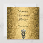 Gold Business Meeting Invitation Logo Kaart (Voorkant)