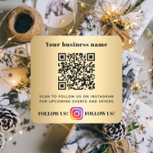 Gold business name qr code instagram