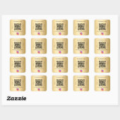 Gold business name qr code instagram vierkante sticker (Vel)