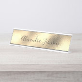 Gold Business Professionele Folie Modern Bureau Naambordje (Voorkant)