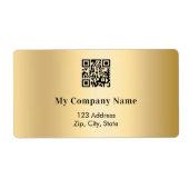Gold business QR code retour adres verzending Etiket (Voorkant)