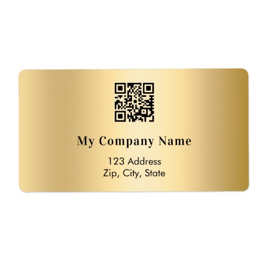 Gold business QR code retour adres verzending Etiket (Voorkant)