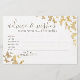 Gold Butterflies Advice Game de heer Mrs. Vrijgeze Briefpapier